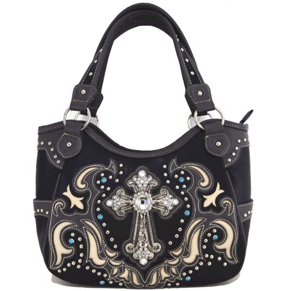 BLK:BGE METAL CROSS Handbag