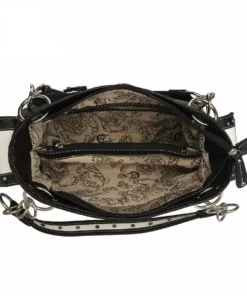 BLK:PINK:TEAL:WHT Butterfly Handbag Inside