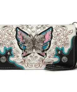 BLK:PINK:TEAL:WHT Butterfly HBG-wallet