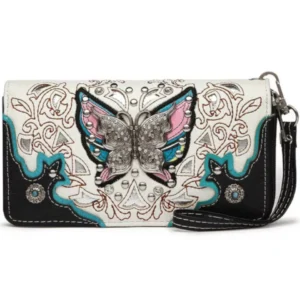 BLK:PINK:TEAL:WHT Butterfly HBG-wallet