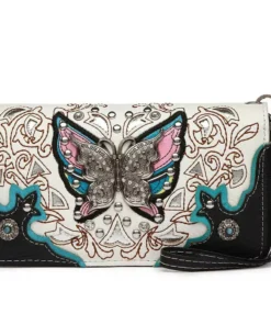 Studs Butterfly Wallet White