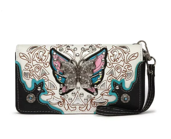 Studs Butterfly Wallet White