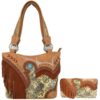 Beige & Brown Tassel Handbag & Wallet