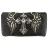Black Wings Metal Cross Wallet