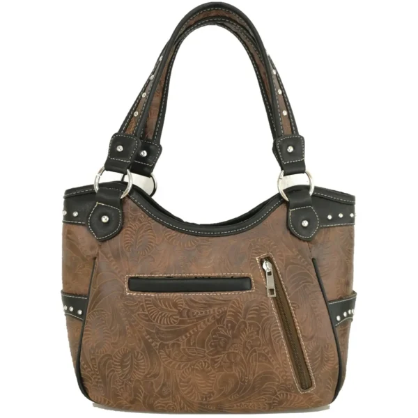 Brown Wings Metal Cross Handbag Back