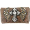 Brown Wings Metal Cross Wallet
