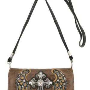 Brown Wings Metal Cross Wallet Strap