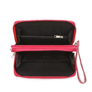 Peach/Teal/White/Metal BFLY wallet inside