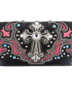 Pink Cross Stud Concealed Wallet