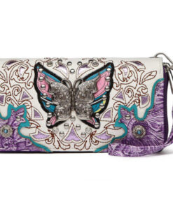 Plum/Pink/Teal/White BFLY Metal Strap HBG Wallet