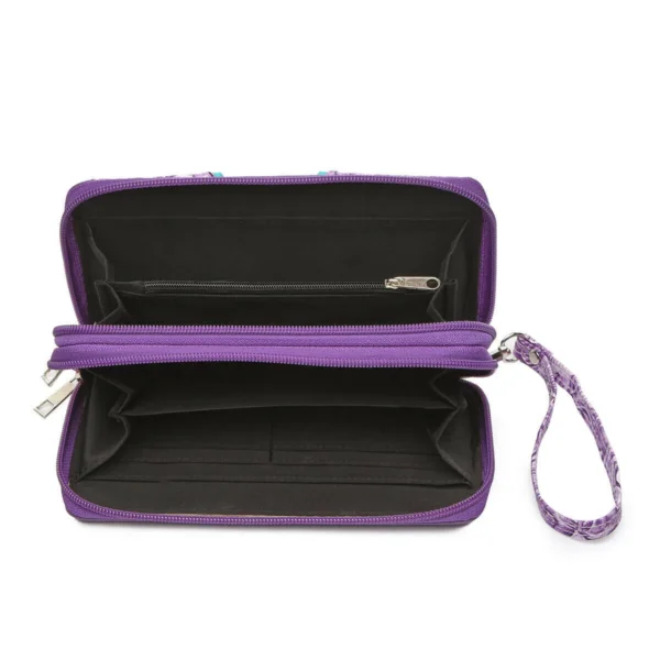 Plum/Pink/Teal/White BFLY Metal Strap HBG Wallet Inside