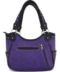 Purple Cross Stud Country Concealed Carry Handbag Back