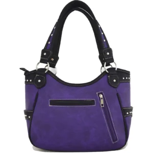 Purple Cross Stud Country Concealed Carry Handbag Back