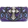 Purple Cross Stud Country Wallet