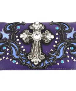 Purple Cross Stud Country Wallet