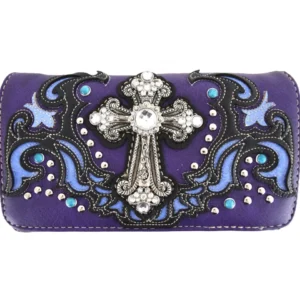 Purple Cross Stud Country Wallet