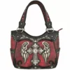 Red Wings Metal Cross Handbag