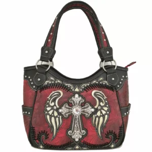 Red Wings Metal Cross Handbag