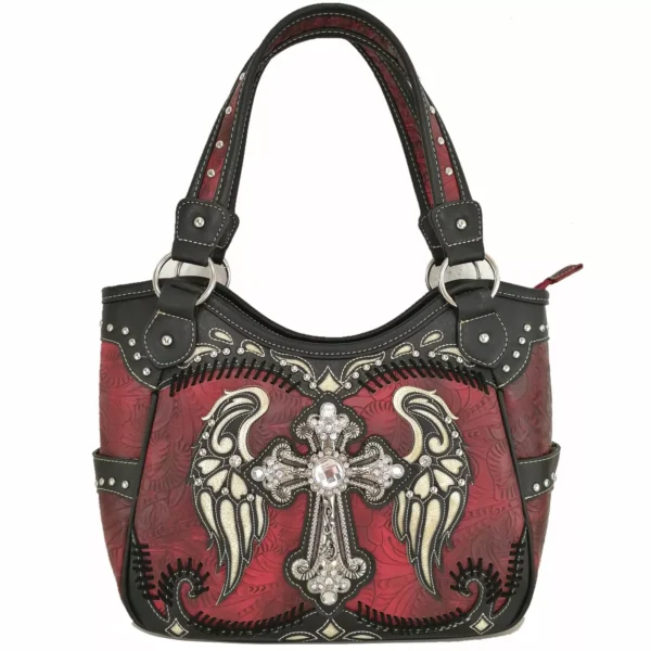 Red Wings Metal Cross Handbag