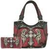 Red Wings Metal Cross Handbag Set