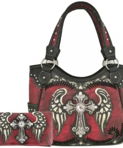 Red Wings Metal Cross Handbag Set