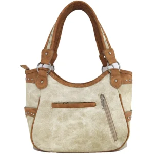 Sand Cross Stud Concealed Carry Handbag Back