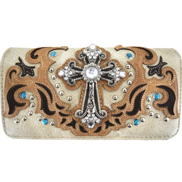 Sand Cross Stud Wallet