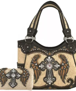 Sand Wings Metal Cross Handbag Set