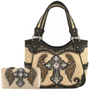 Sand Wings Metal Cross Handbag Set