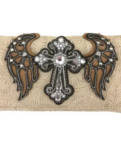 Sand Wings Metal Cross Wallet