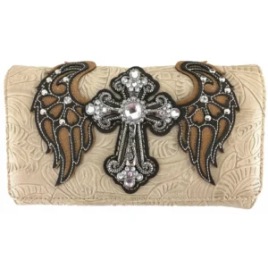 Sand Wings Metal Cross Wallet
