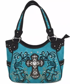 TEAL Metal Cross Handbag
