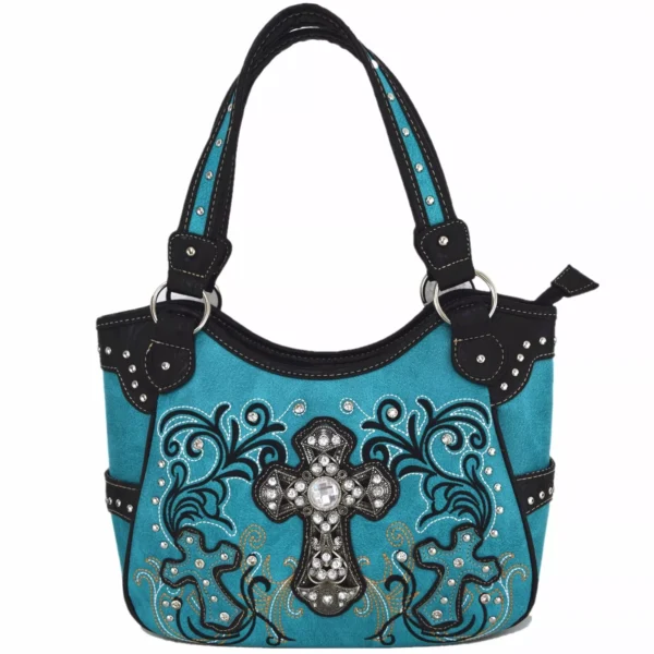 TEAL Metal Cross Handbag