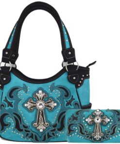 TEAL Metal Cross Handbag SET