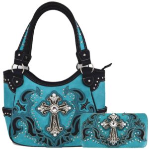 TEAL Metal Cross Handbag SET