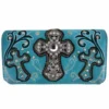 TEAL Metal Cross Wallet