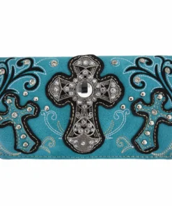 TEAL Metal Cross Wallet