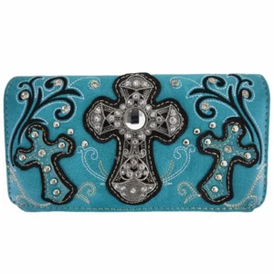 TEAL Metal Cross Wallet