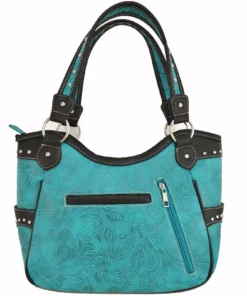 Teal Wings Metal Cross Handbag Back