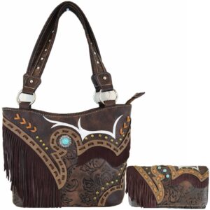 Brown Tassel Handbag & Wallet