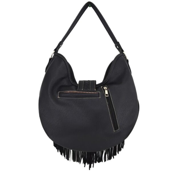 Black Western Cowgirl Handbag Concealed Carry Purse Women Shoulder Bag / Wallet Set - Image 2