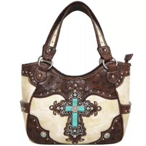 Beige Western Cross Handbag