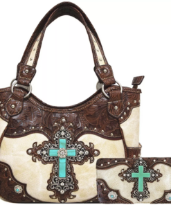 Beige Western Cross Handbag Set