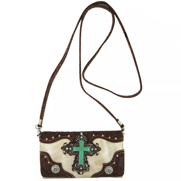 Beige-western-cross-wallet-strap