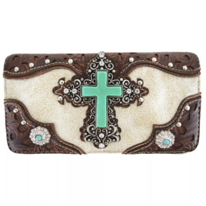 Beige Western Cross Handbag Wallet