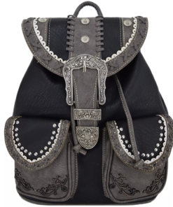 Black/Grey Western Buckle Backpack