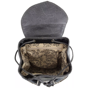 Black/Grey Western Buckle Backpack Inside