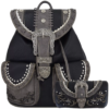Black/Grey Western Buckle Backpack Set