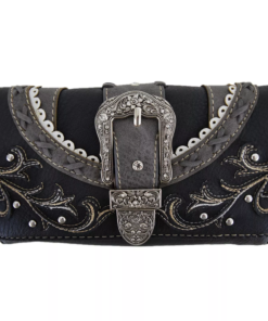 Black/Grey Western Buckle Wallet