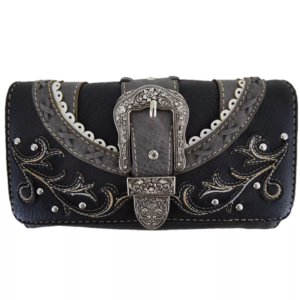 Black/Grey Western Buckle Wallet